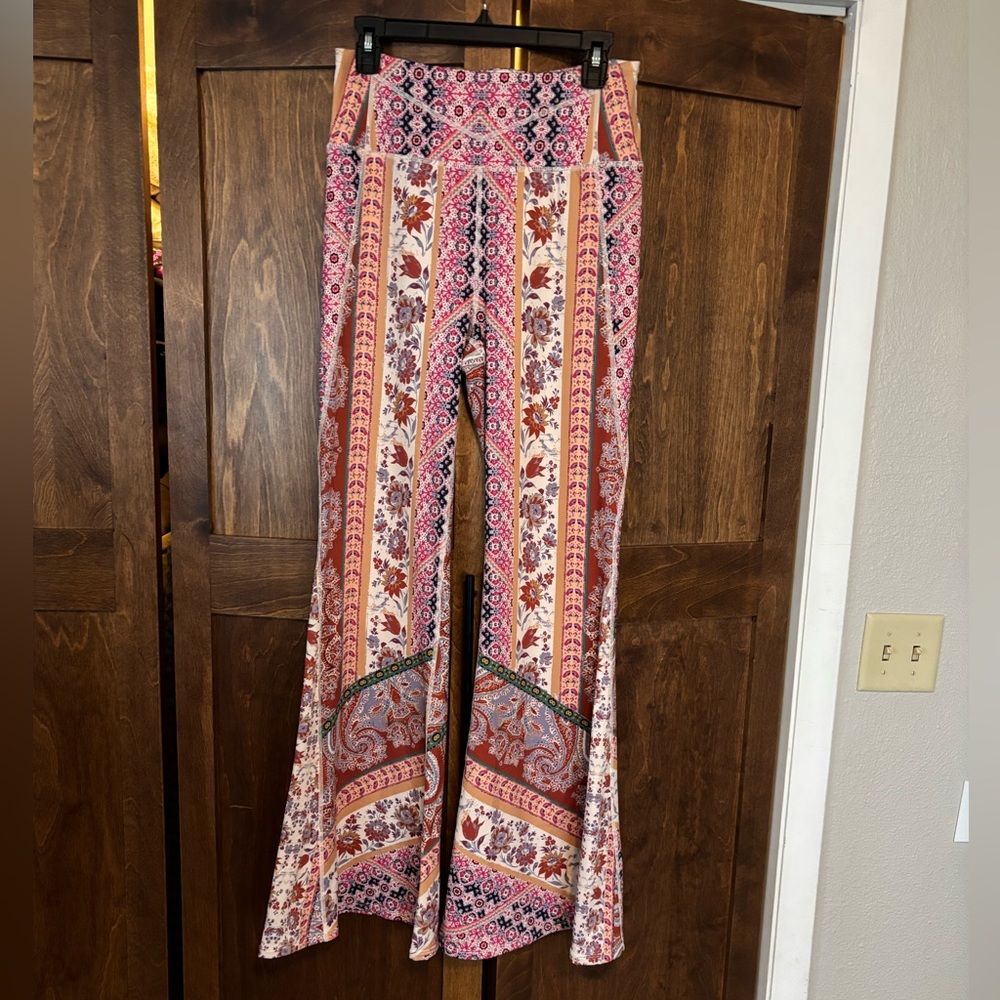 Free People Movent Floral Printed Wide-Leg Flare Pants